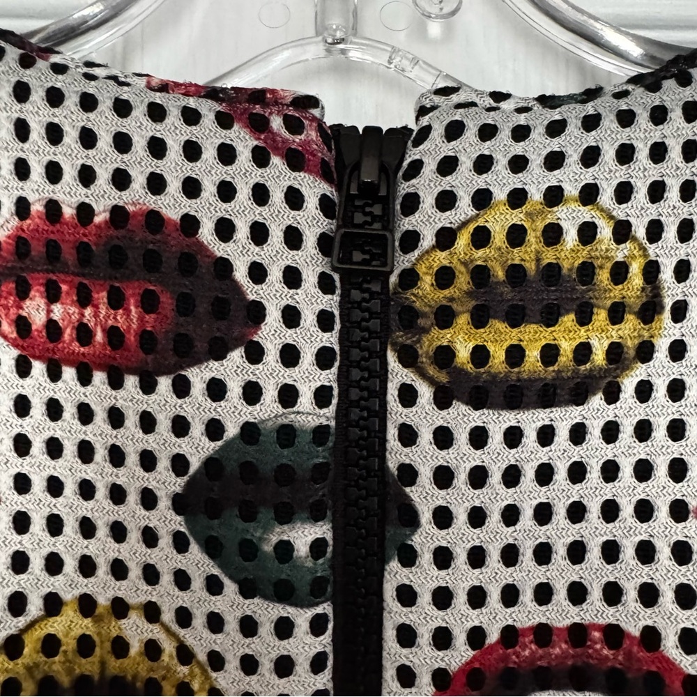 Pink Tartan Digital Lip Print Top S-M - Picture 6 of 9